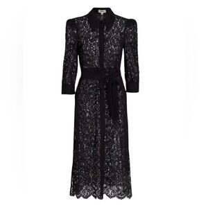 L’agence black lace shirt dress